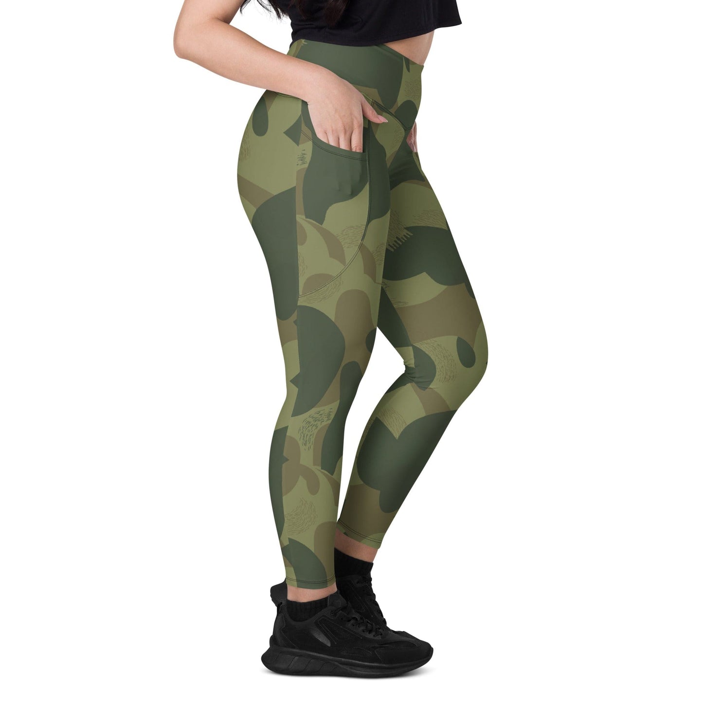 Belgium Brushstroke Moon and Balls CAMO Leggings with pockets - Womens With Pockets