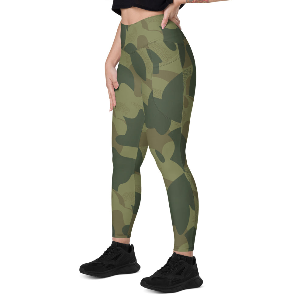 Belgium Brushstroke Moon and Balls CAMO Leggings with pockets - Womens With Pockets