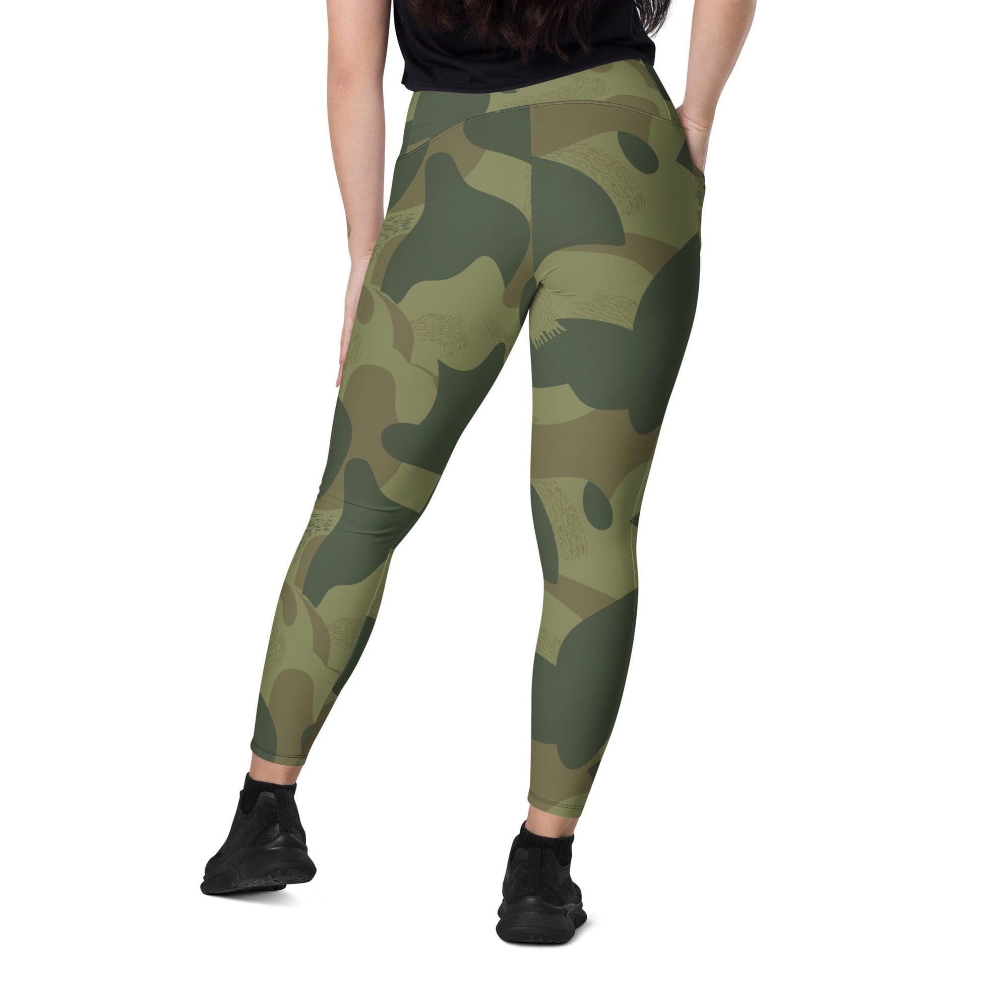 Belgium Brushstroke Moon and Balls CAMO Leggings with pockets - Womens With Pockets