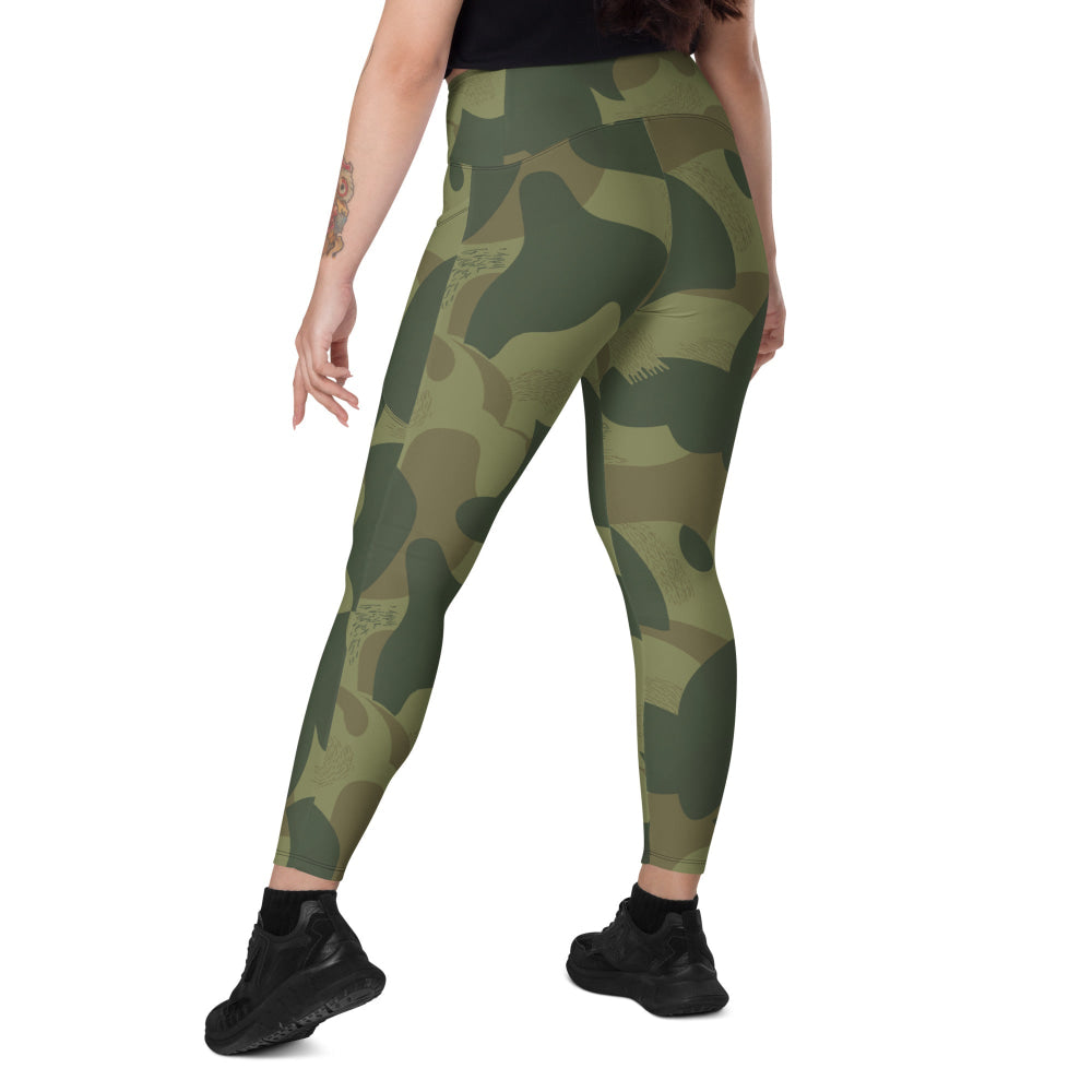 Belgium Brushstroke Moon and Balls CAMO Leggings with pockets - Womens With Pockets