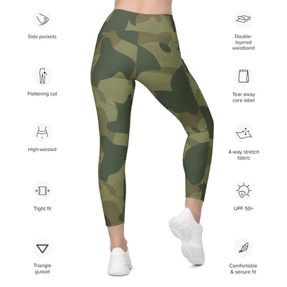 Belgium Brushstroke Moon and Balls CAMO Leggings with pockets - Womens With Pockets