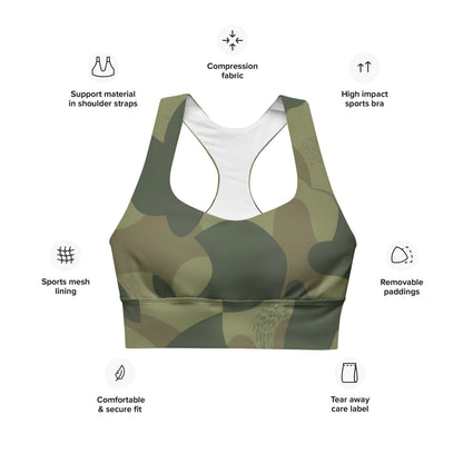 Belgium Brushstroke Moon and Balls CAMO Longline sports bra - Womens Sports Bra