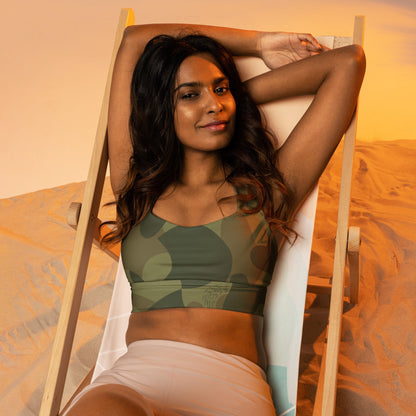 Belgium Brushstroke Moon and Balls CAMO Longline sports bra - Womens Sports Bra