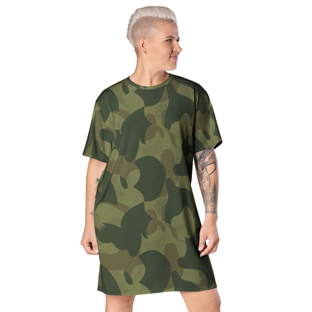 Belgium Brushstroke Moon and Balls CAMO T-shirt dress - 2XS - Womens T-Shirt Dress