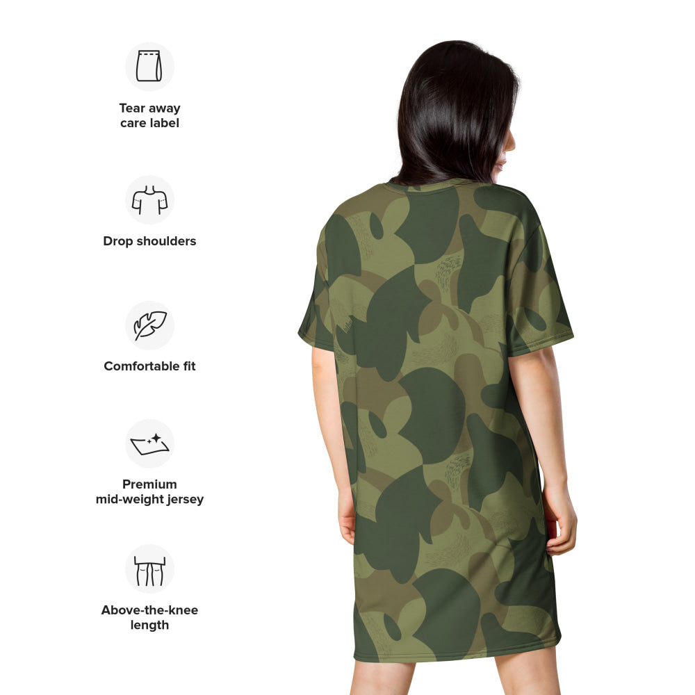 Belgium Brushstroke Moon and Balls CAMO T-shirt dress - Womens T-Shirt Dress