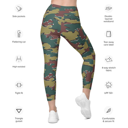 Belgium Jigsaw CAMO Leggings with pockets - Womens With Pockets