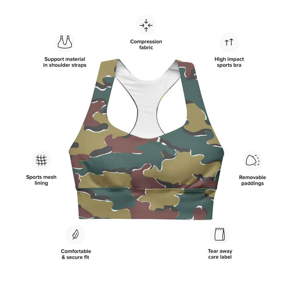 Belgium Jigsaw CAMO Longline sports bra - Womens Sports Bra