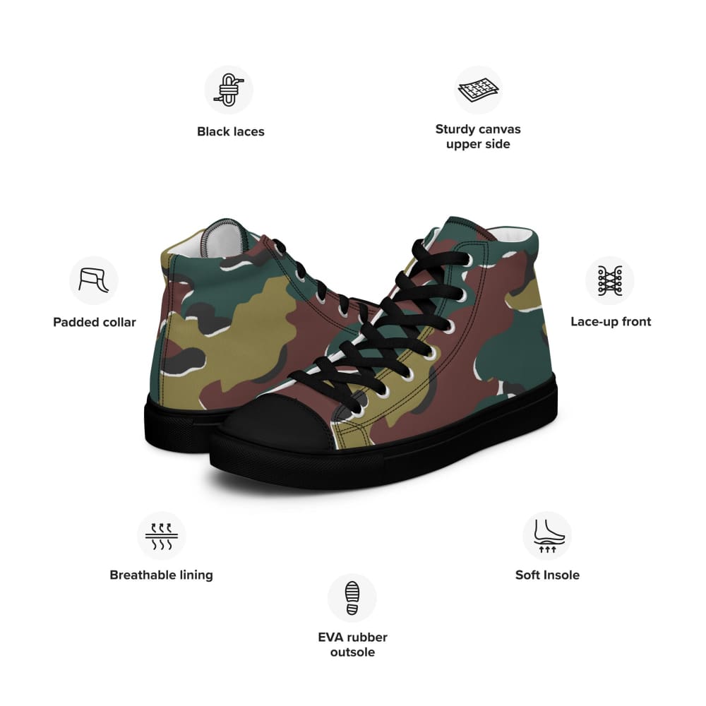 Belgium Jigsaw CAMO Men’s high top canvas shoes