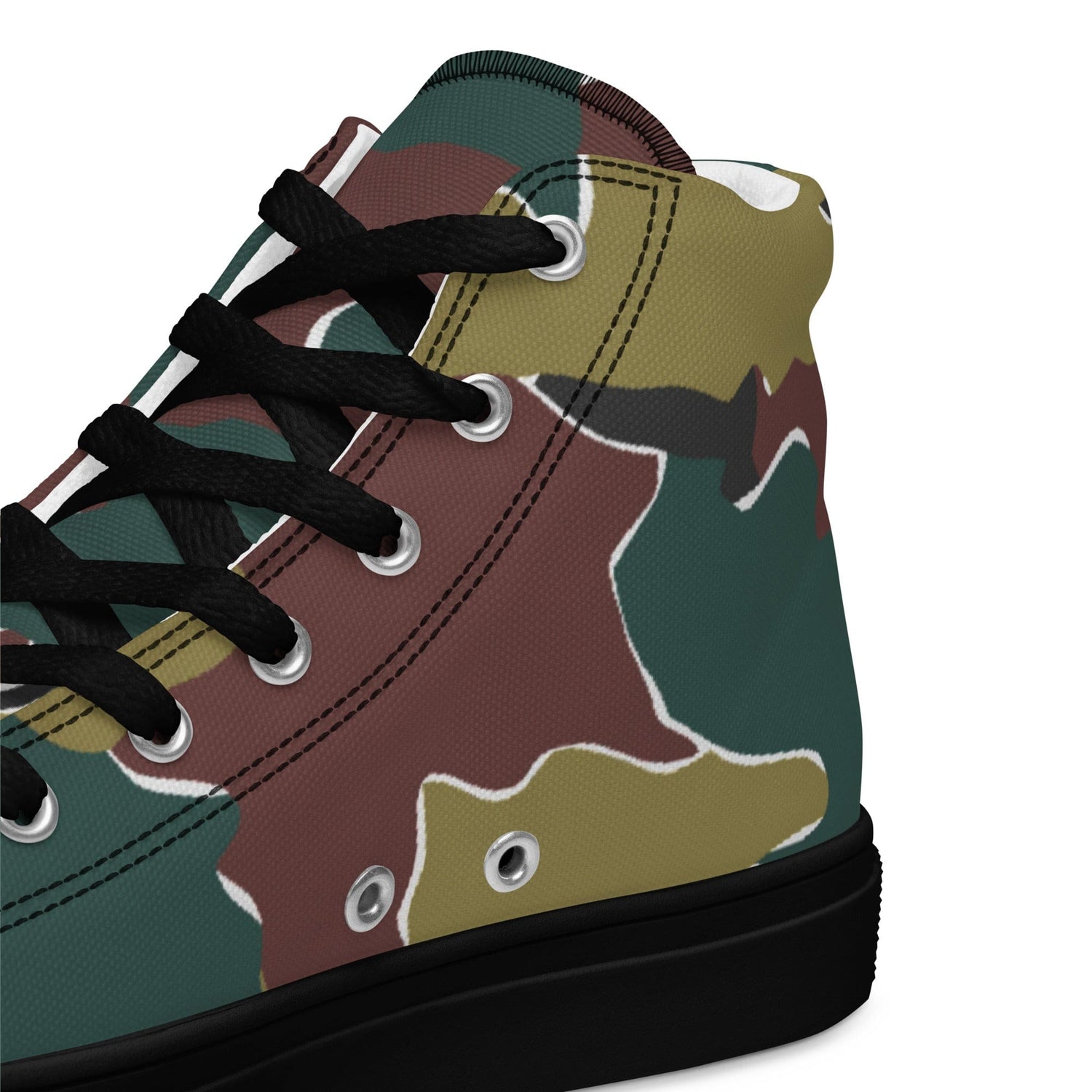 Belgium Jigsaw CAMO Men’s high top canvas shoes - High Top Canvas Shoes