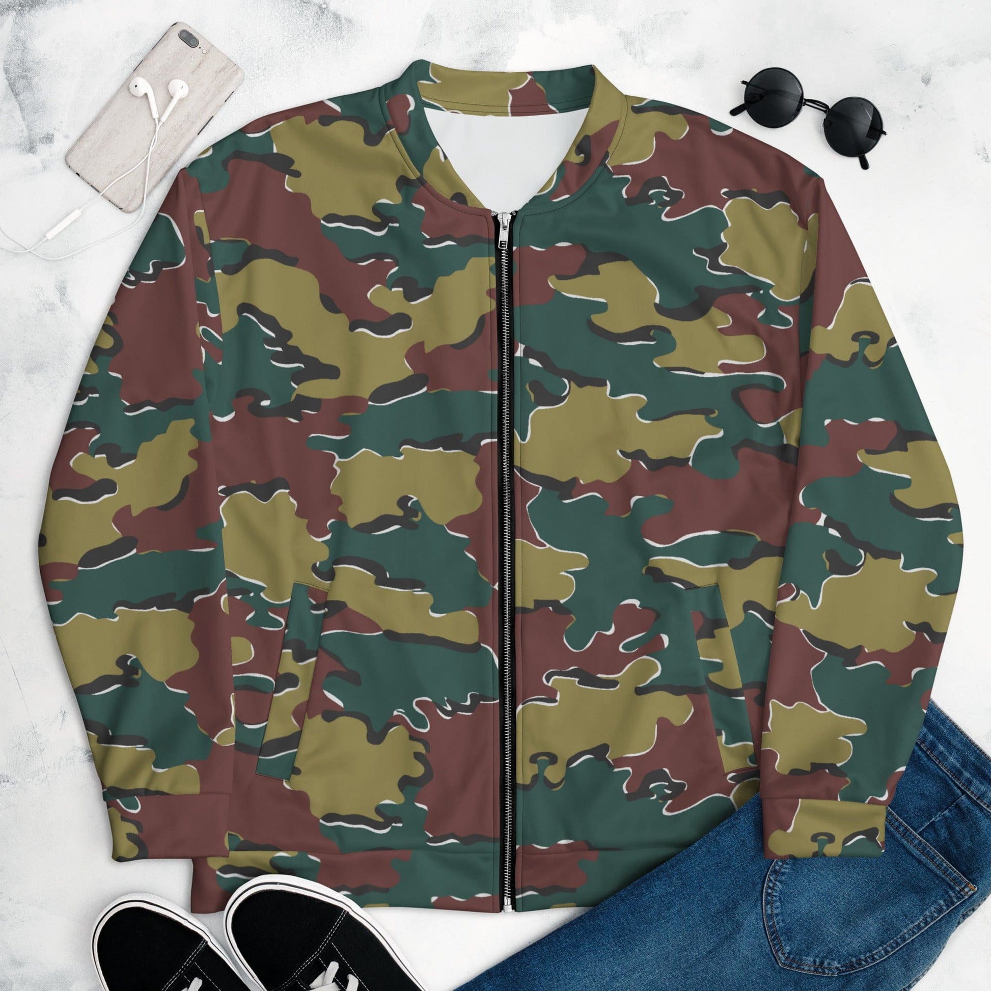 Belgium Jigsaw CAMO Unisex Bomber Jacket - XS