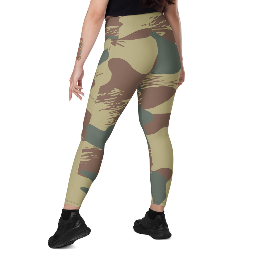 Belgium WW2 Independent Parachute Company Brushstroke CAMO Leggings with pockets - Womens With Pockets