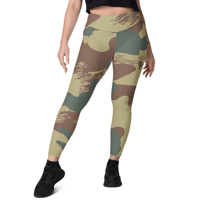 Belgium WW2 Independent Parachute Company Brushstroke CAMO Leggings with pockets - Womens With Pockets