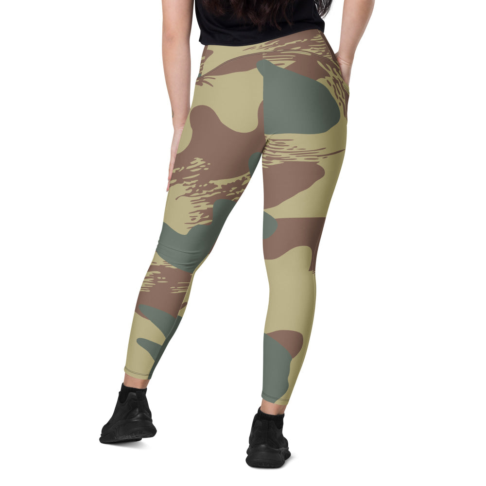 Belgium WW2 Independent Parachute Company Brushstroke CAMO Leggings with pockets - Womens With Pockets