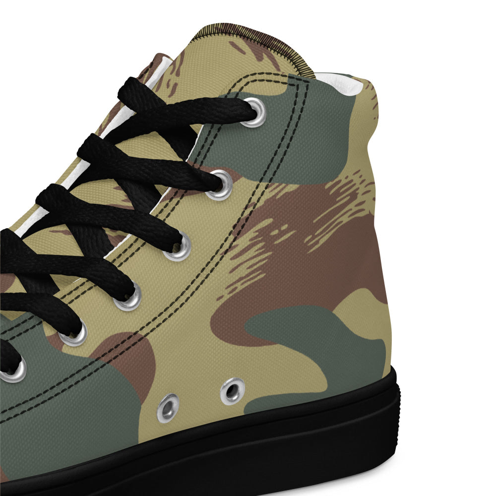 Belgium WW2 Independent Parachute Company Brushstroke CAMO Men’s high top canvas shoes - Mens High Top Canvas Shoes