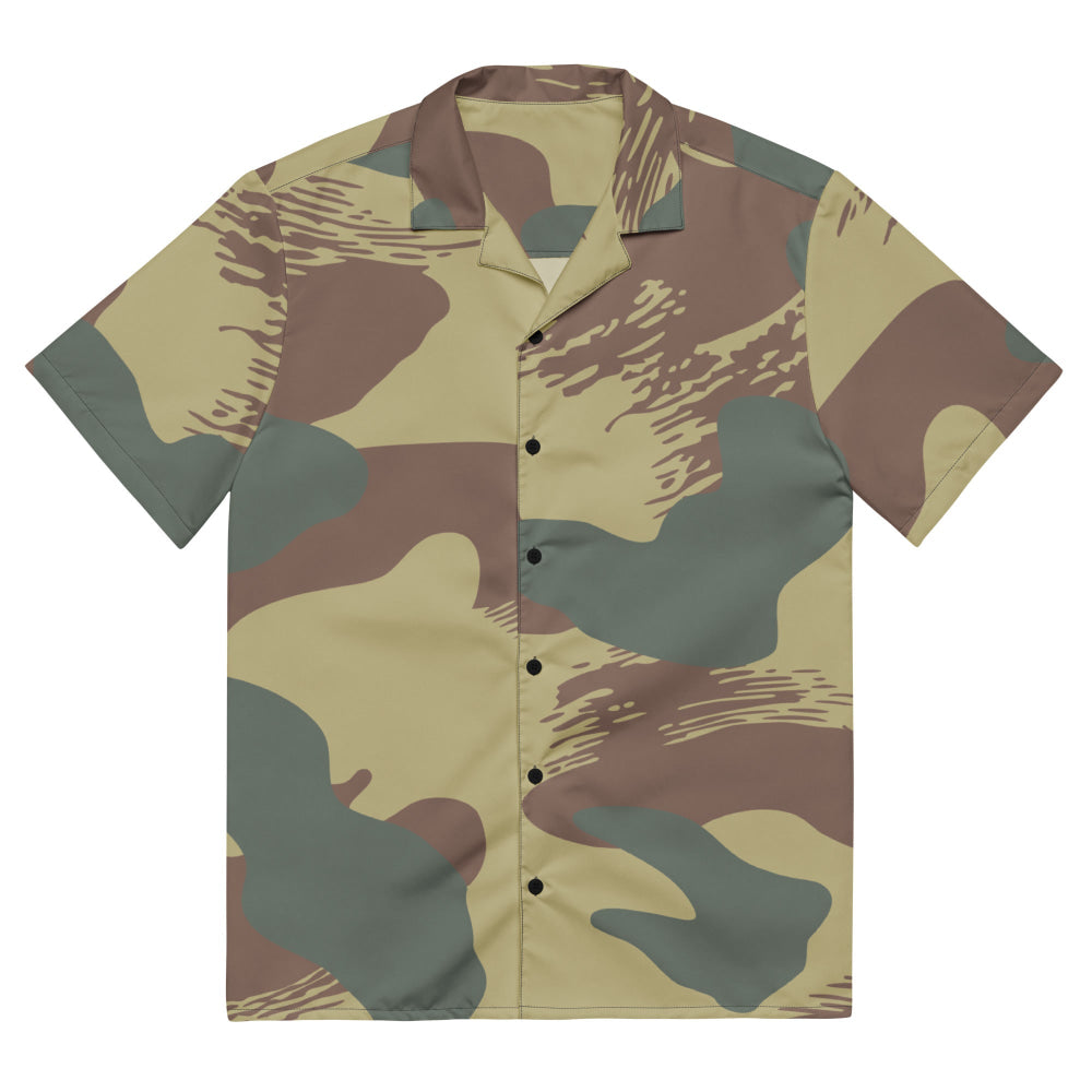 Belgium WW2 Independent Parachute Company Brushstroke CAMO Unisex button shirt - 2XS - Button Shirt