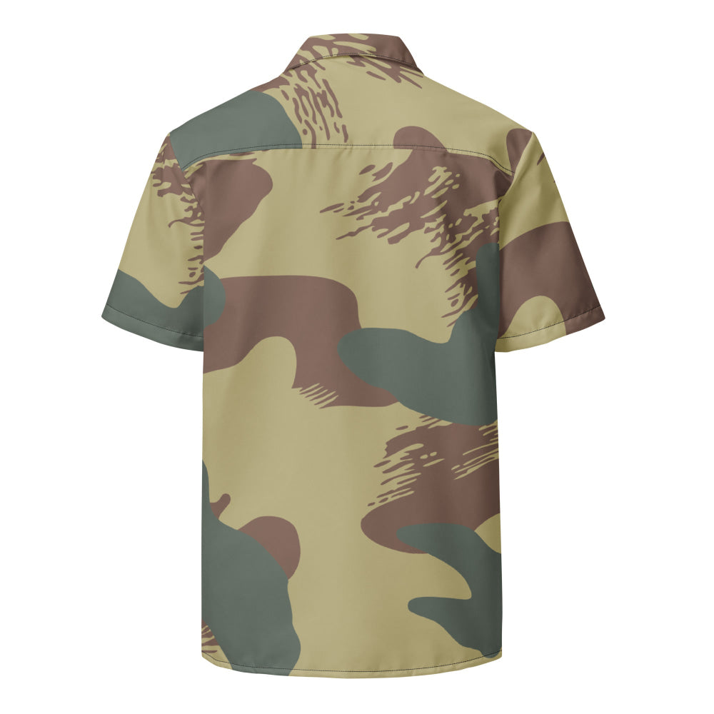 Belgium WW2 Independent Parachute Company Brushstroke CAMO Unisex button shirt - Button Shirt