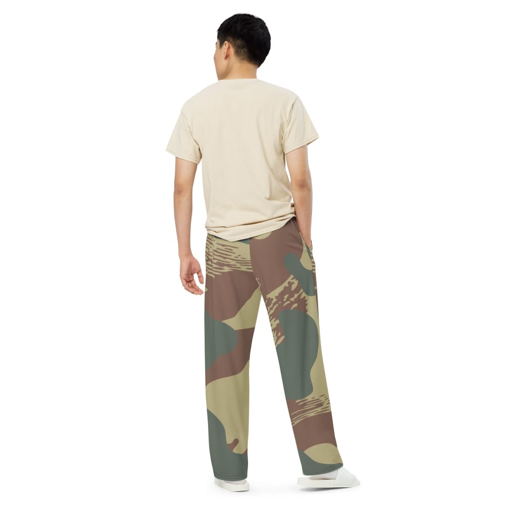 Belgium WW2 Independent Parachute Company Brushstroke CAMO unisex wide-leg pants