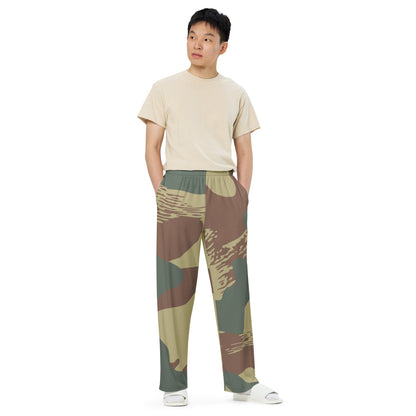 Belgium WW2 Independent Parachute Company Brushstroke CAMO unisex wide-leg pants - Unisex Wide-Leg Pants