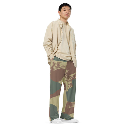 Belgium WW2 Independent Parachute Company Brushstroke CAMO unisex wide-leg pants - Unisex Wide-Leg Pants