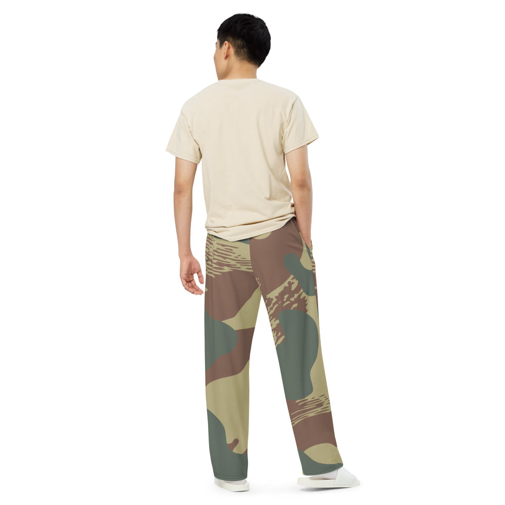 Belgium WW2 Independent Parachute Company Brushstroke CAMO unisex wide-leg pants - Unisex Wide-Leg Pants