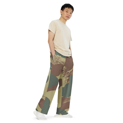 Belgium WW2 Independent Parachute Company Brushstroke CAMO unisex wide-leg pants - Unisex Wide-Leg Pants