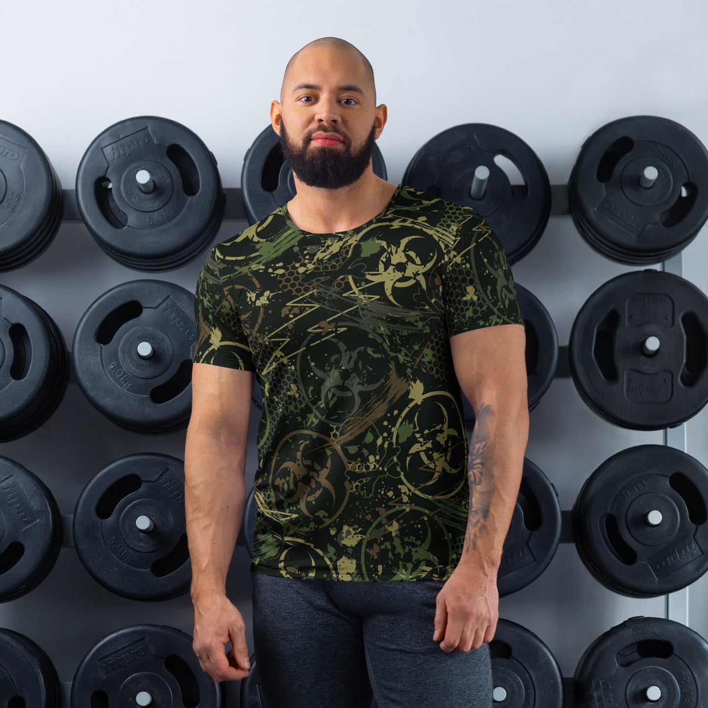 Biohazard Wasteland CAMO Mens athletic t-shirt - XS - Athletic T-Shirts