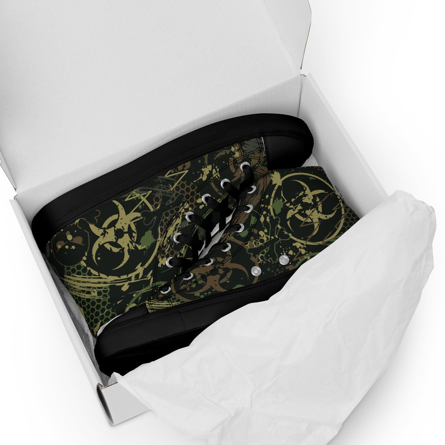 Biohazard Wasteland CAMO Mens high top canvas shoes - High Top Canvas Shoes