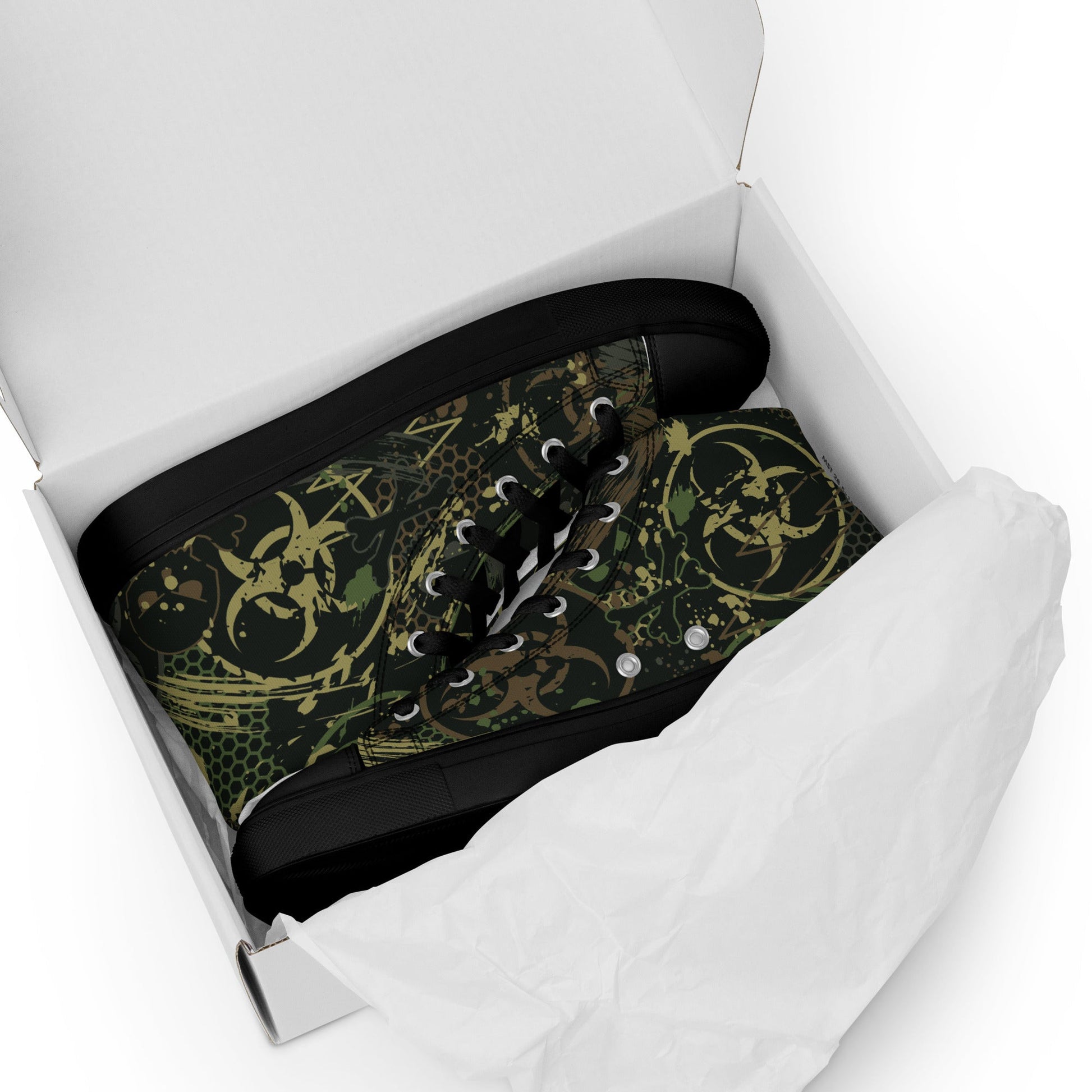 Biohazard Wasteland CAMO Mens high top canvas shoes - High Top Canvas Shoes
