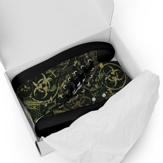 Biohazard Wasteland CAMO Mens high top canvas shoes - High Top Canvas Shoes