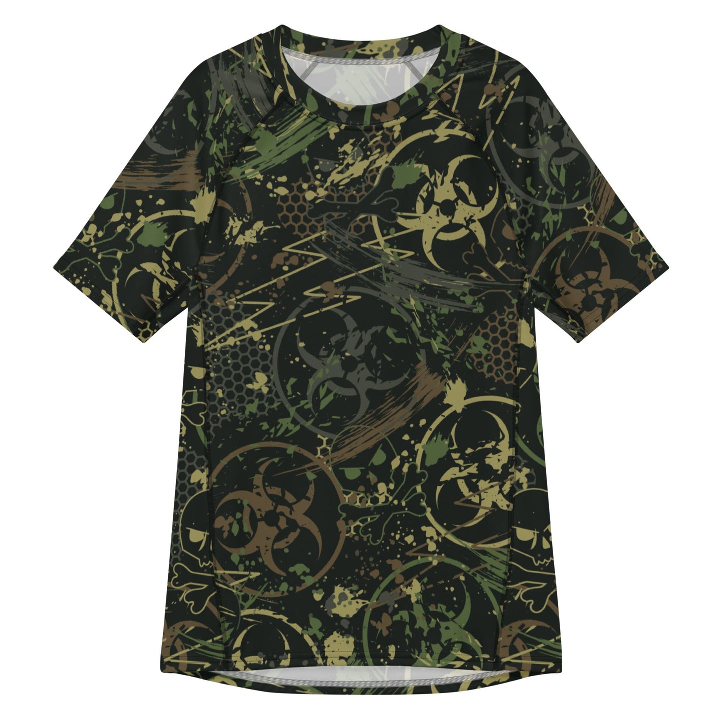 Biohazard Wasteland CAMO Mens Short-Sleeve Rash Guard - 2XS - Short-sleeve Guards