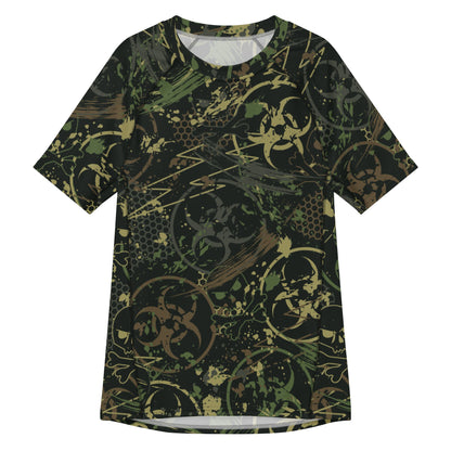 Biohazard Wasteland CAMO Mens Short-Sleeve Rash Guard - 2XS - Short-sleeve Guards
