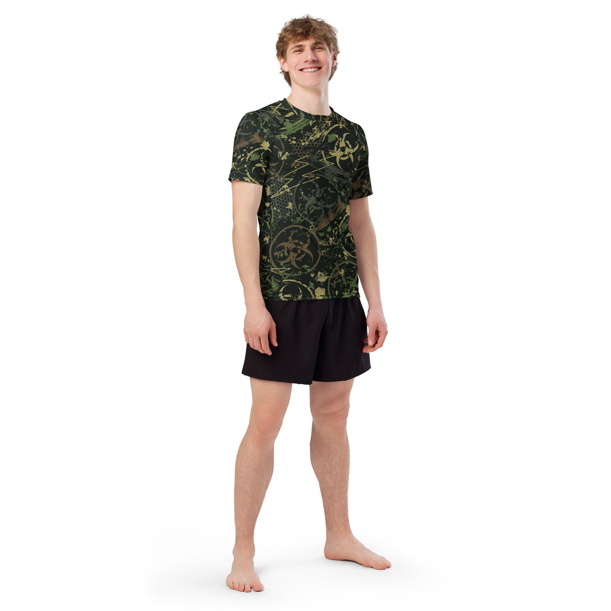 Biohazard Wasteland CAMO Mens Short-Sleeve Rash Guard - Short-sleeve Guards