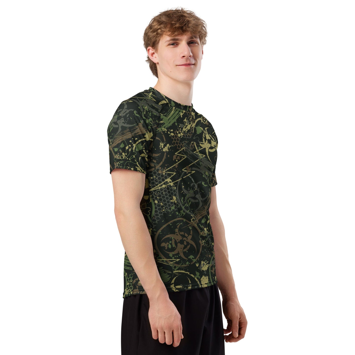 Biohazard Wasteland CAMO Mens Short-Sleeve Rash Guard - Short-sleeve Guards