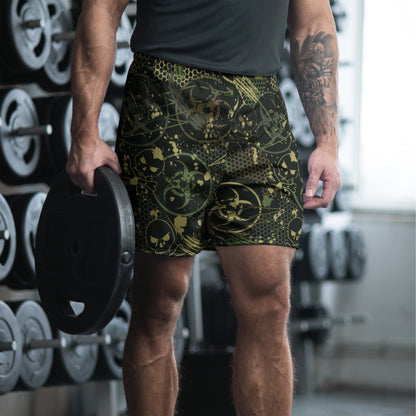 Biohazard Wasteland CAMO Unisex Athletic Long Shorts - 2XS