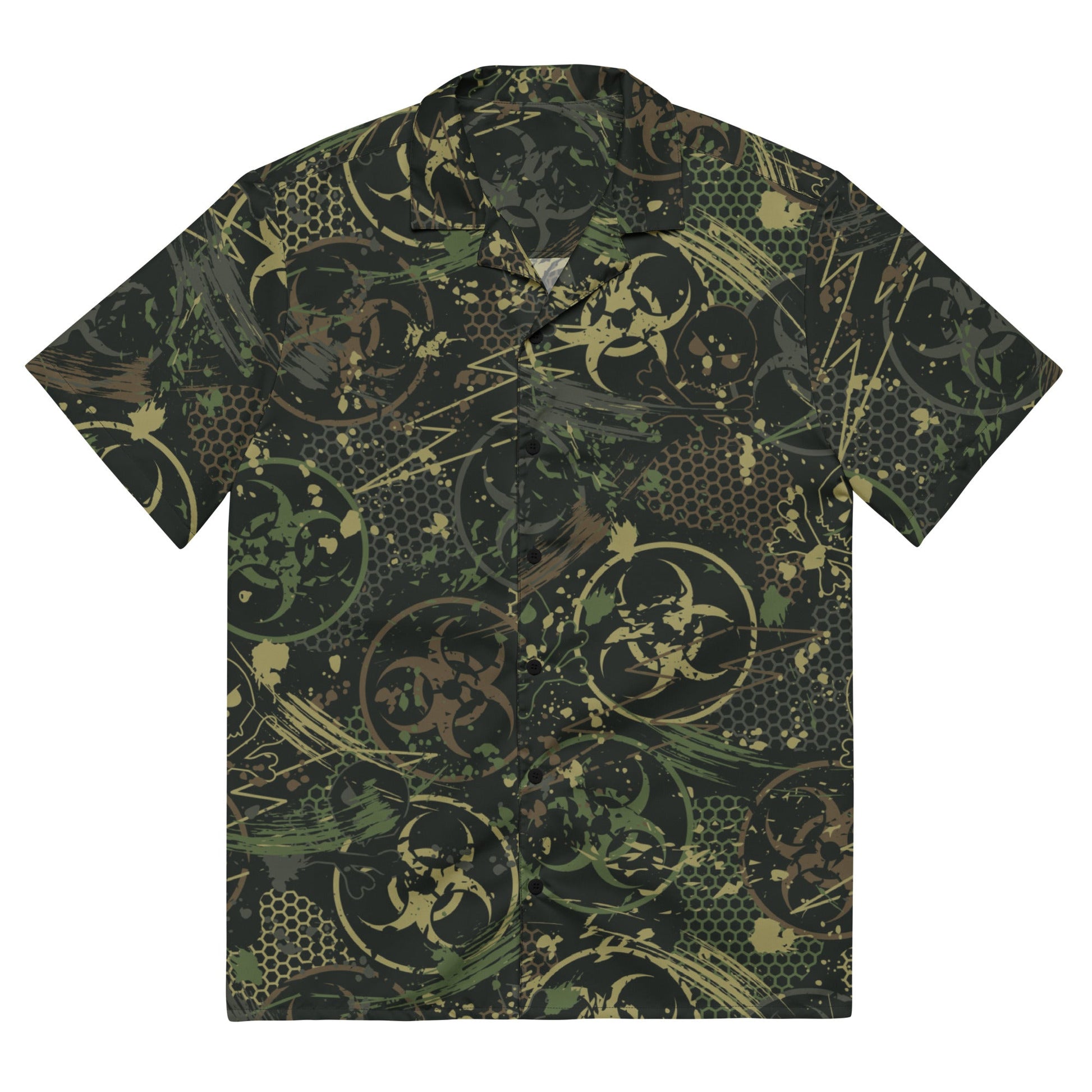 Biohazard Wasteland CAMO Unisex button shirt - 2XS - Button Shirts