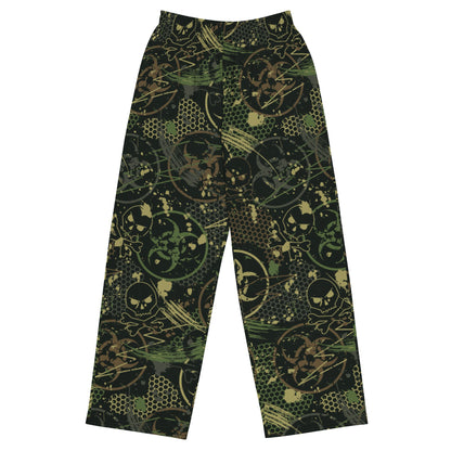 Biohazard Wasteland CAMO unisex wide-leg pants - 2XS - Wide-leg Pants