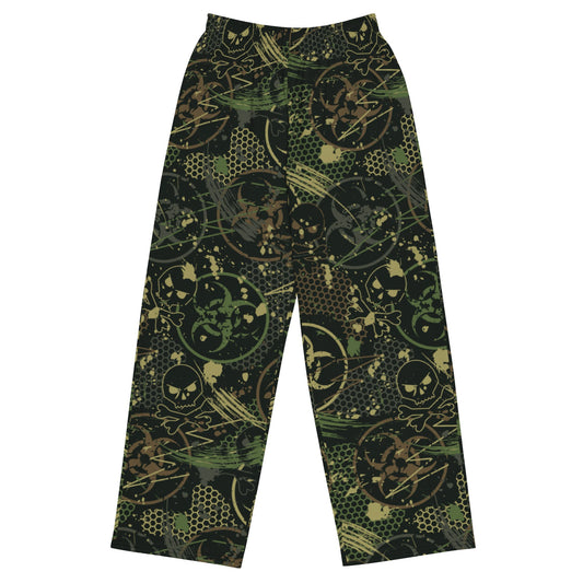 Biohazard Wasteland CAMO unisex wide-leg pants - 2XS - Wide-leg Pants