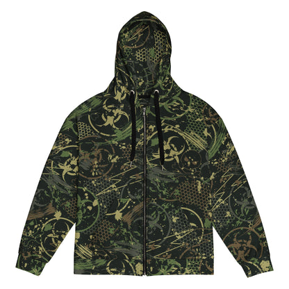 Biohazard Wasteland CAMO Unisex zip hoodie - 2XS - Zip Hoodies