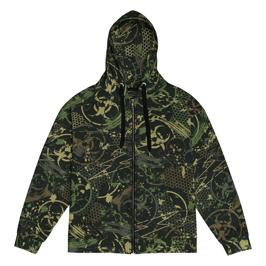 Biohazard Wasteland CAMO Unisex zip hoodie - 2XS - Zip Hoodies
