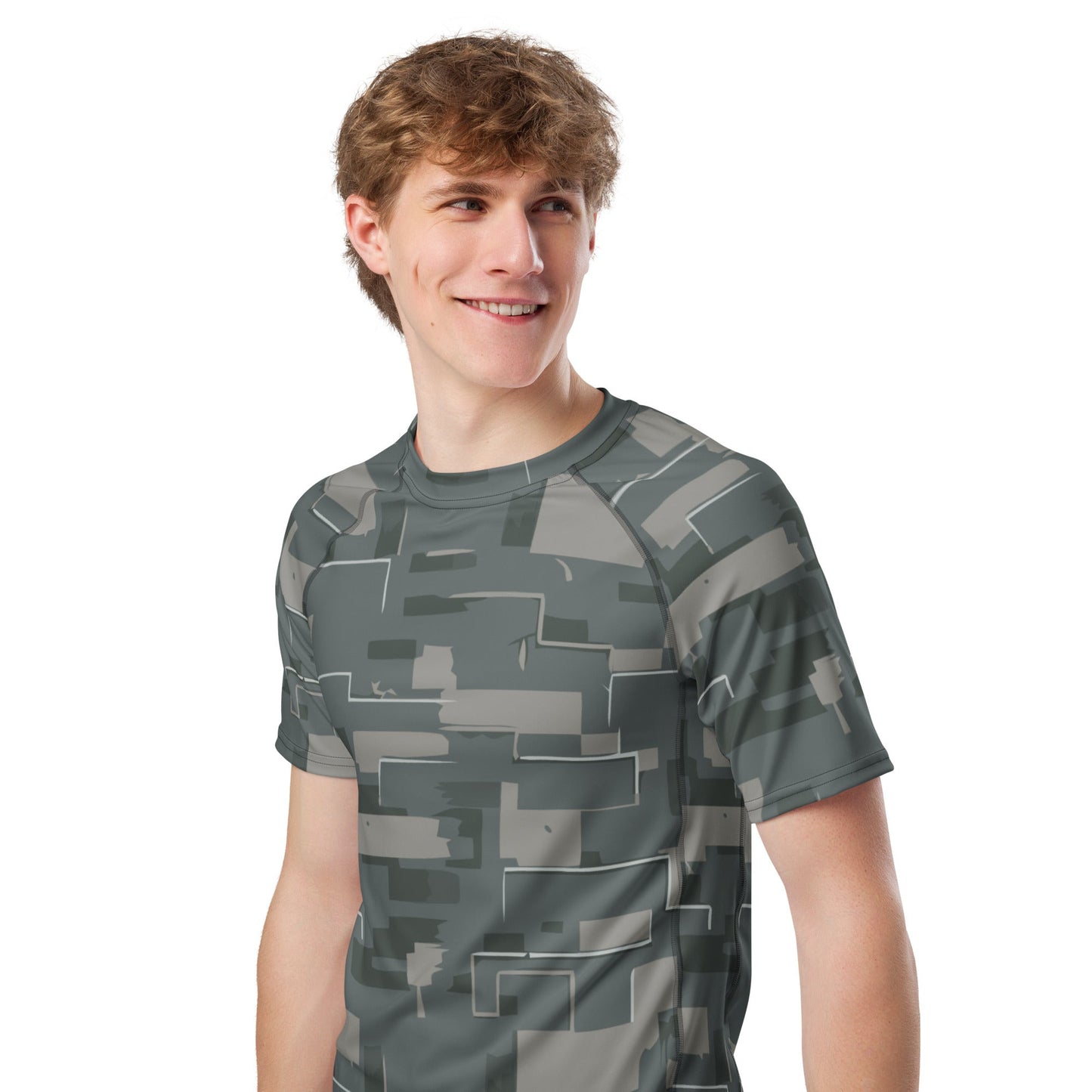 Black OPS Modern Warfare City Digital CAMO Mens Short-Sleeve Rash Guard - Short-sleeve Guards