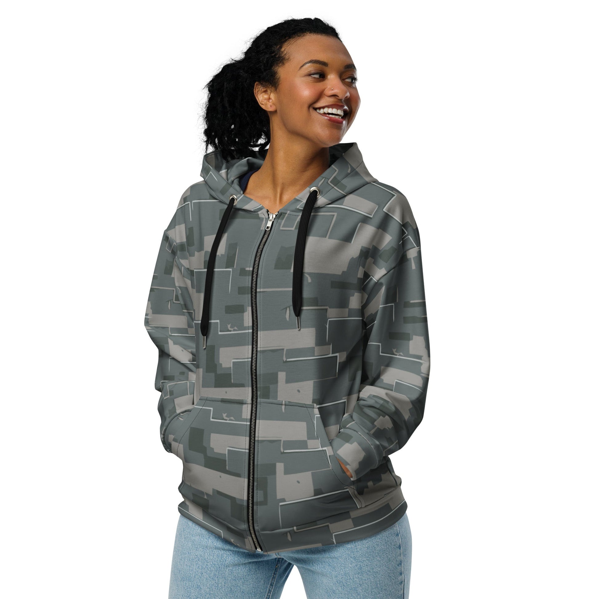 Black OPS Modern Warfare City Digital CAMO Unisex zip hoodie - Zip Hoodies