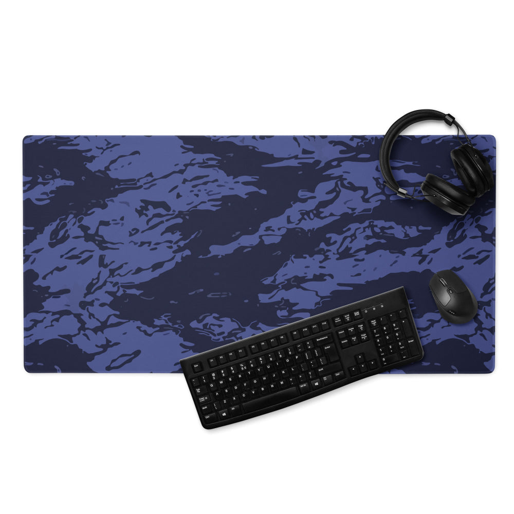 Black OPS Blue Tiger Stripe CAMO Gaming mouse pad - 36″×18″ - Mouse Pad