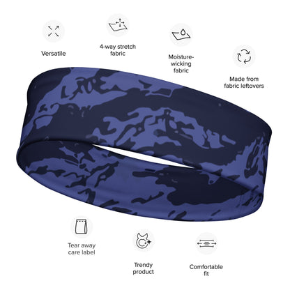 Black OPS Blue Tiger Stripe CAMO Headband - M