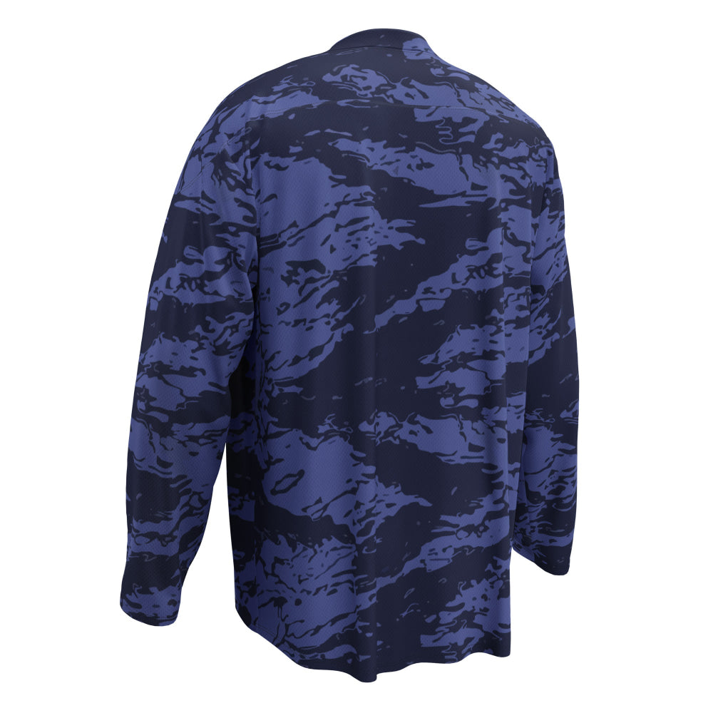 Black OPS Blue Tiger Stripe CAMO hockey fan jersey - Unisex Hockey Fan Jersey