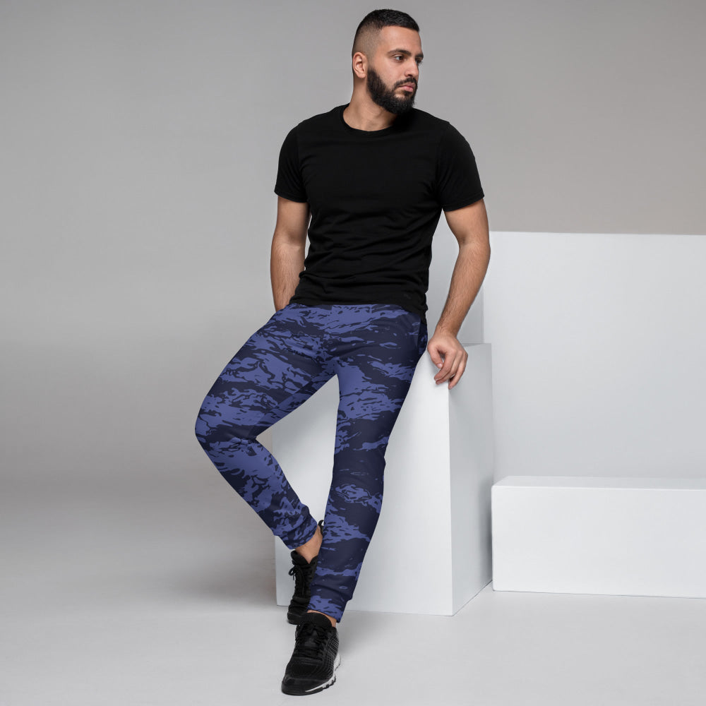 Black OPS Blue Tiger Stripe CAMO Men’s Joggers - Mens