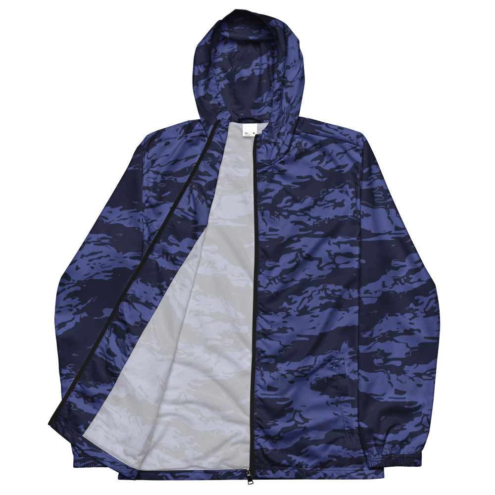 Black OPS Blue Tiger Stripe CAMO Men’s windbreaker - Mens Windbreaker