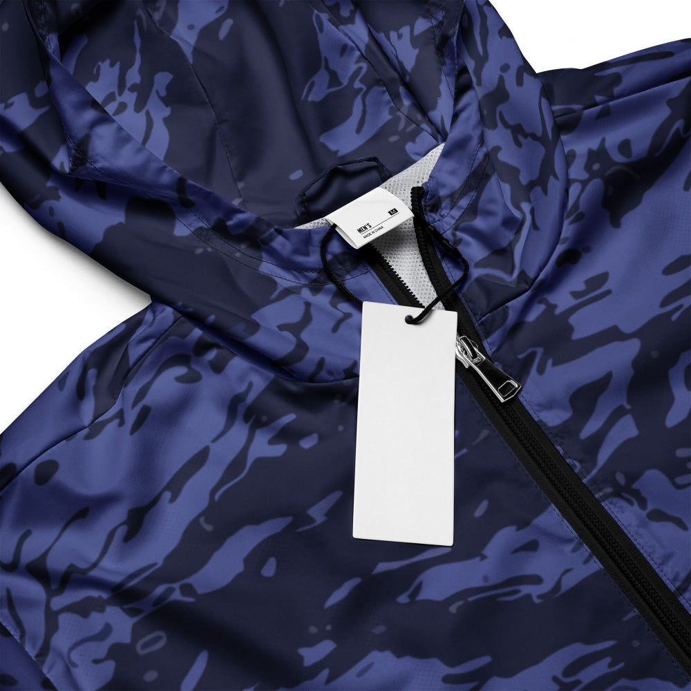 Black OPS Blue Tiger Stripe CAMO Men’s windbreaker - Mens Windbreaker