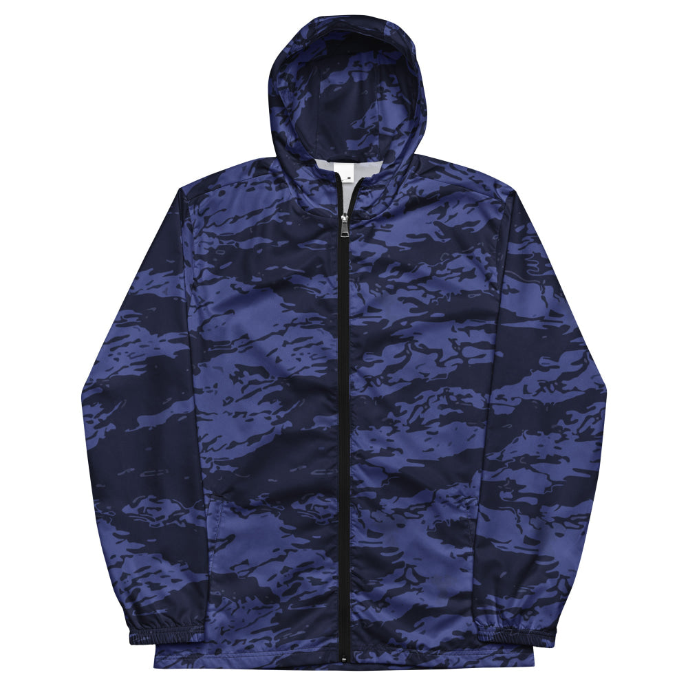 Black OPS Blue Tiger Stripe CAMO Men’s windbreaker - Mens Windbreaker