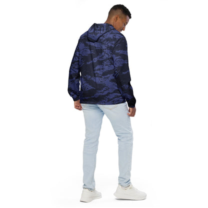 Black OPS Blue Tiger Stripe CAMO Men’s windbreaker - Mens Windbreaker