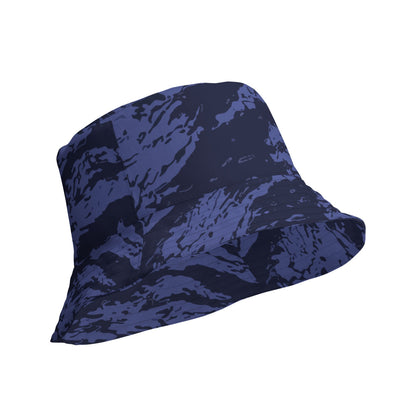 Black OPS Blue Tiger Stripe CAMO Reversible bucket hat - Bucket Hat